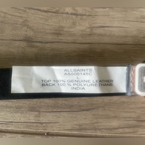 New w/Tags ALLSAINTS light pink leather belt with triangle stud accents size L - Picture 9 of 9